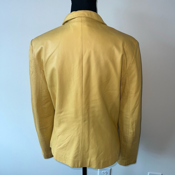 Ann Taylor 100% leather blazer style jacket Size M - Picture 4 of 4